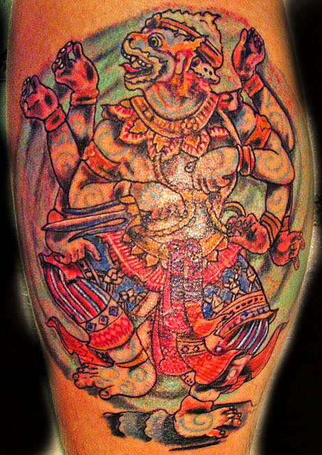 Hanuman Muay Thai Tattoo Design on Shoulder