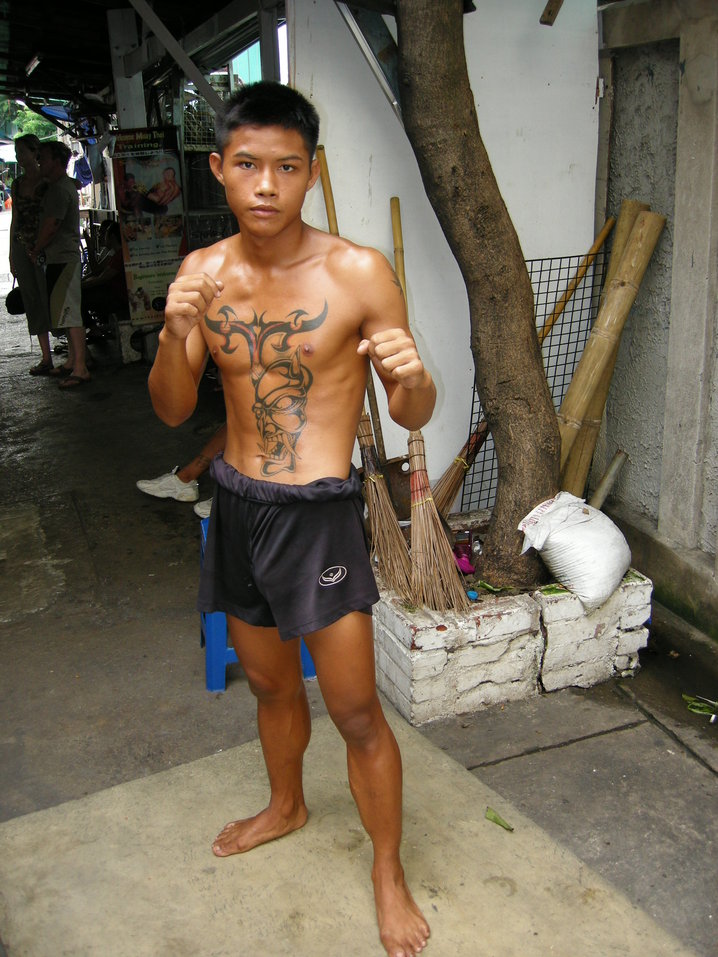 Cool Picture of Muay Thai Fighter Tattoo on Chest