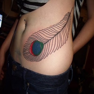 Feather Tattoo Design For Girls