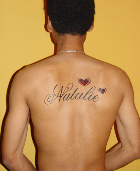 Name Tattoos on Back for Men