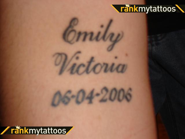 Name and Birth Date Tattoo Design Arm Tattoo