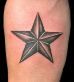 Black And Grey Nautical Star Men Tattoo Design