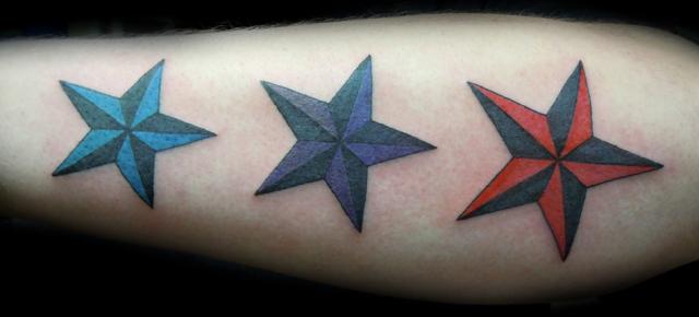 Dark Nautical Star Tattoos