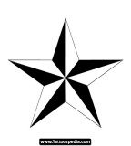 Black And White Nautical Star Tattoo Design