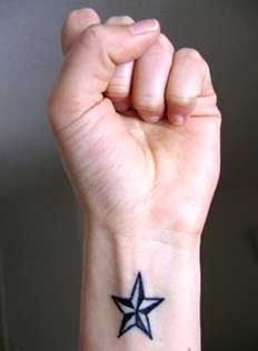 Nautical Star Tattoo On Wrist