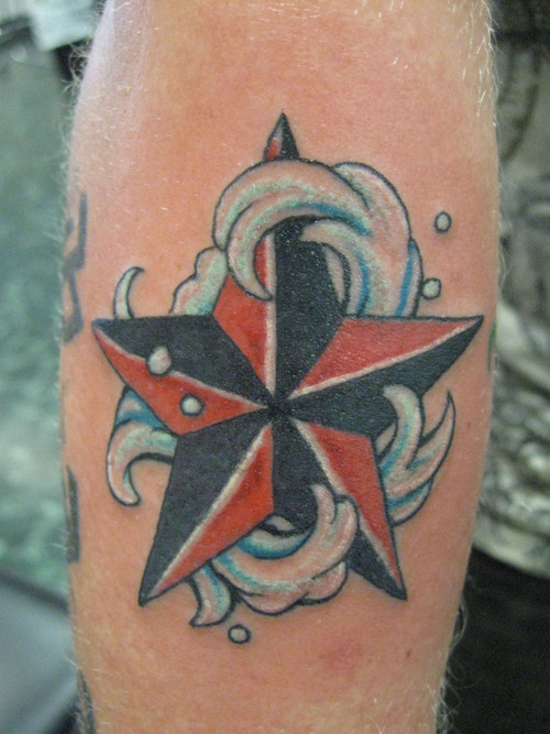 Flushed Nautical Star Tattoos