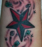 Red and Black Star Tattoo Design Picture