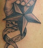 Nautical Star into the Hand Tattoo Design