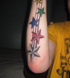 Colorful Nautical Star Tattoo Design Photo