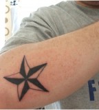 Simple Nautical Star Elbow Tattoo For Boy