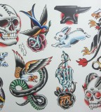 Miscellaneous Iv Neotraditional Tattoo Flash Sheet By Derekbward