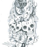 Skull Sleeve Old School Tattoo Sketch By Symbolofsoul