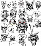 Many Skull Tattoo Sketch Design