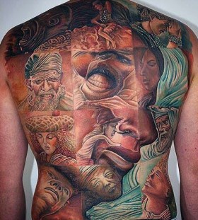 optical illusion full back tattoos for men optical illusion full back tattoos for men