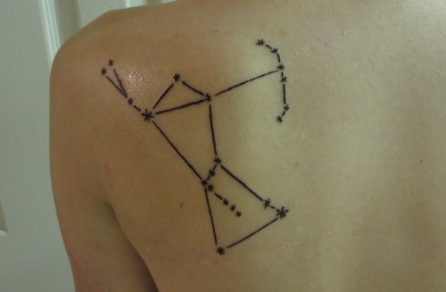 Orion Constellation Tattoo Design on Left Back