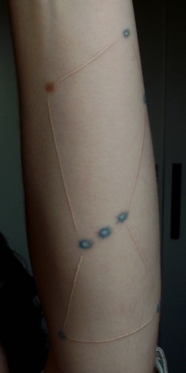 Orion Constellation Tattoo Design on Forearm