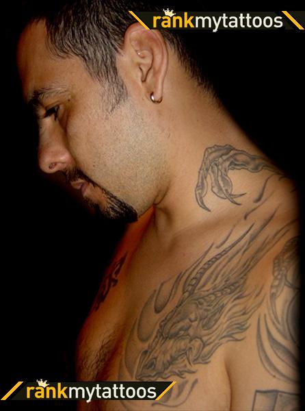 Mythical Tribal Dragon Tattoo Wraps Over-Shoulder and Neck Dragon – Tattoos for Men