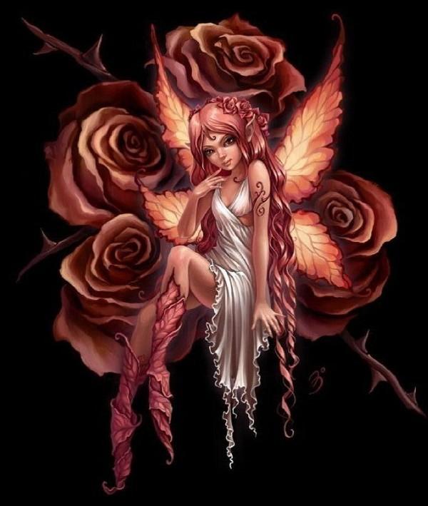 Amazing Gothic Fairy Tattoo and Rose Over-Shoulder Photos – Fairy Tattoos