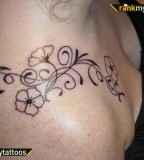 Girly Swirls Floral Over-the-shoulder Tattoo Designs for Women