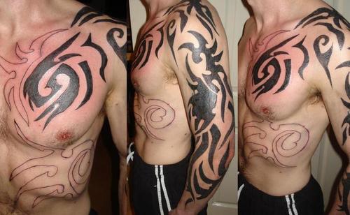 Tattoo Designs of Tribal Tattoo Over-Shoulder / Sleeve Tattoo Designs