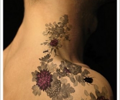 Beautiful Flower Tattoos for Women Over-the-shoulder Tattoo Designs