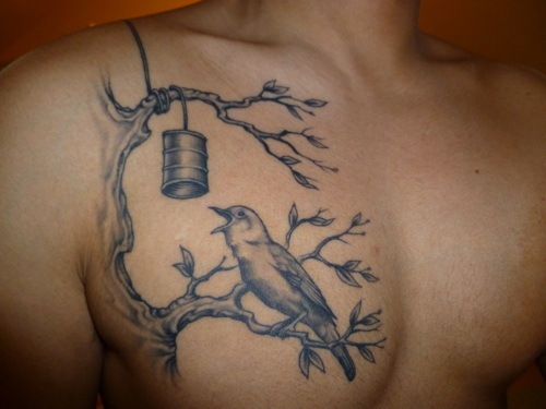 Bird Tattoos Design on Chest – Bird Tattoos for Men