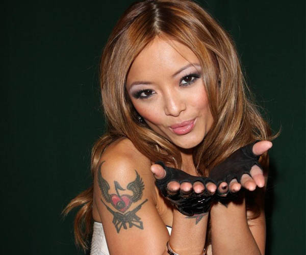 Tila Tequila Weapons and Wings Shoulder Tattoo Design – Celebrity Tattoos