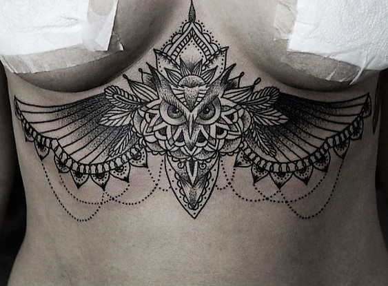 owl-sternum-tattoo