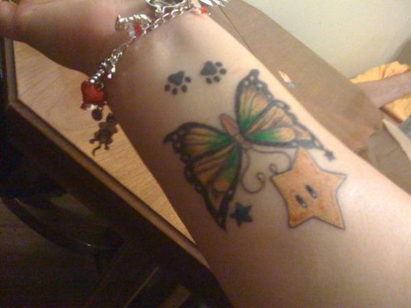 My Awesome Tattoo Mario Star Butterfly Paw Prints All Of Which