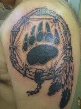 Dreamcatcher Paw Print Tattoo Designs