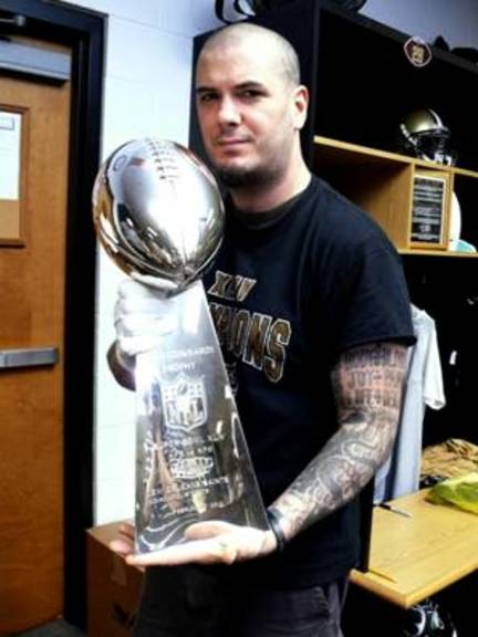 Rocker Phil Anselmo Rolled With The Saints Touched The Trophy