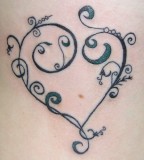 Simple Tribal Heart Tattoos Design