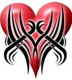 Extreme Tribal Tattoo Heart Design