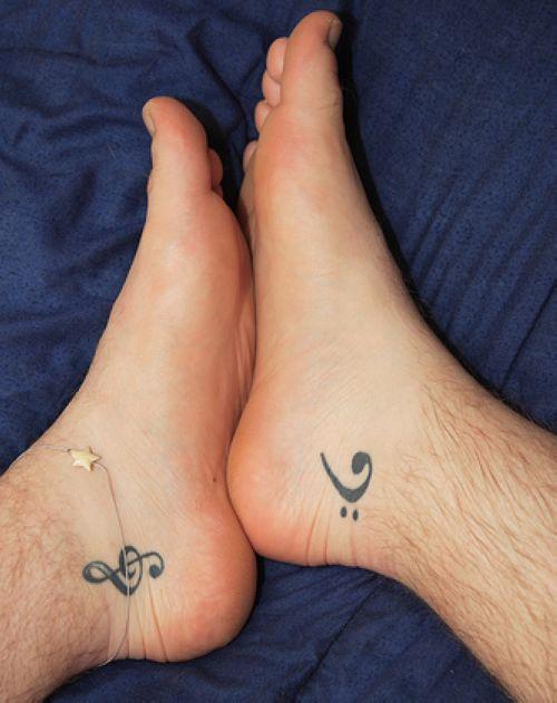 Music Clef Symbols Tattoo for Couple