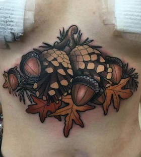 pinecone-and-acorn-autumn-tattoo pinecone-and-acorn-autumn-tattoo