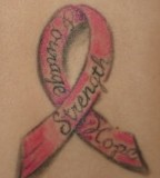Meaningful Pink Ribbon Tattoo