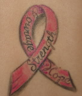 Meaningful Pink Ribbon Tattoo