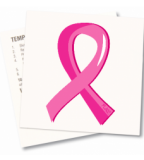 Pink Ribbon Breast Cancer Temporary Tattoos 