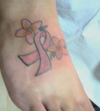 Foot Tattoo Ideas Breast Cancer Pink Awareness 