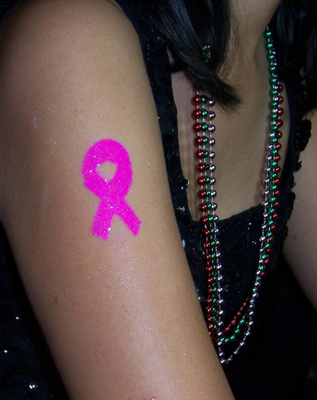 Temporary And Glitter Ribbon Tattoo