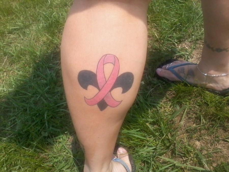 Interesting Pink Ribbon Tattoo