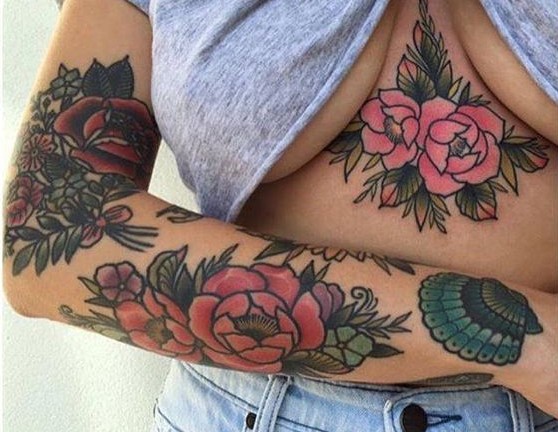 pink-rose-sternum-tattoo