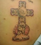 Little Girl and Cross Tattoo