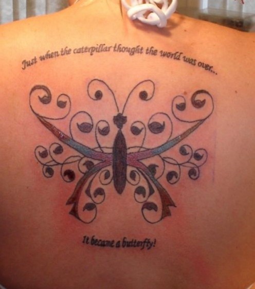 Butterfly Tattoo On Strength Adversity Courage