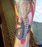 Stunning Puerto Rican Flag King Cobra Tattoo on Men Lower Arm