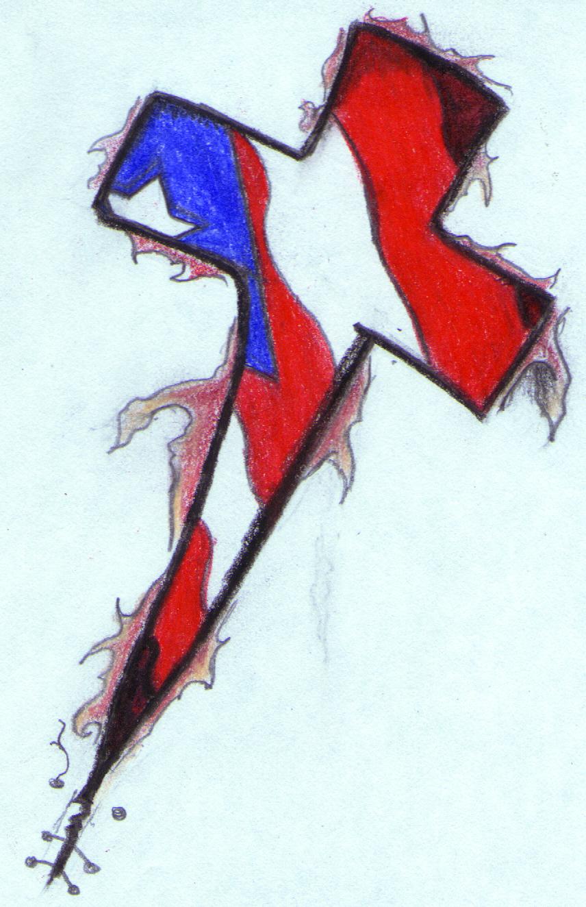 Puerto Rican Cross Tattoo Sketch