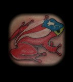 Cool Puerto Rico Flag Frog Tattoo Design