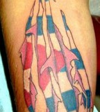 Stunning Art Puerto Rican Flag under Torn Skin Tattoo