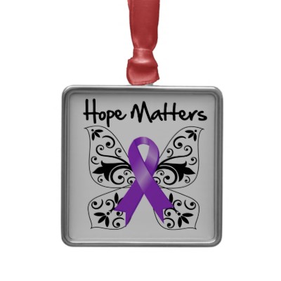 Purple Ribbon Awareness Hope Matters Christmas Tree Ornament