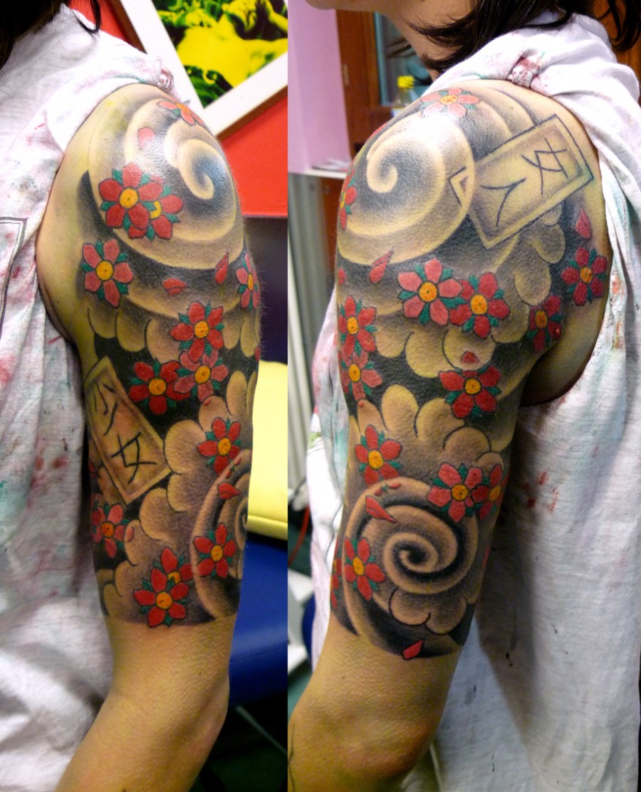 Awesome 3D Quarter Sleeve Tattoo